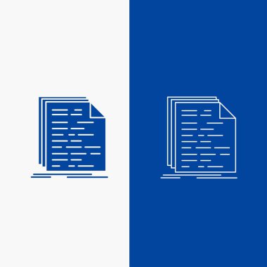 Kod, kodlama, programlama, Doktor, komut dosyası satırı ve mavi renkli dikey Banner UI ve Ux, Web sitesi veya mobil uygulama için glif web düğmesi