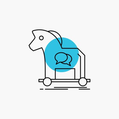 Siber suçlar, at, internet, trojan, virüs satırı simgesi