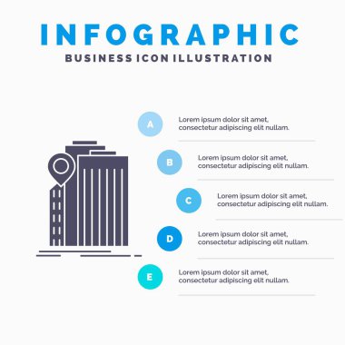 Banka, bankacılık, bina, federal, devlet Infographics şablon web sitesi ve sunum için. Glif gri mavi Infographic stil vektör çizim simgesiyle.