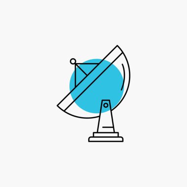 uydu, anten, radar, alan, satırı simgesi çanağı