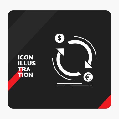 Glif simgesini değiştirmek kırmızı ve siyah yaratıcı sunma arka plan için döviz, para, finans, para,
