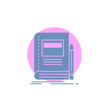 Kitap, iş, eğitim, defter, glif simgesi okul.