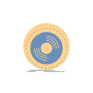 Disk, dj, fonograf, kayıt, vinil glif simgesi.