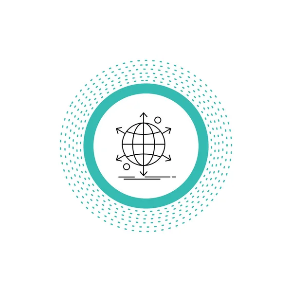 Business International Net Network Web Line Icon Ilustración Aislada Vectorial — Vector de stock