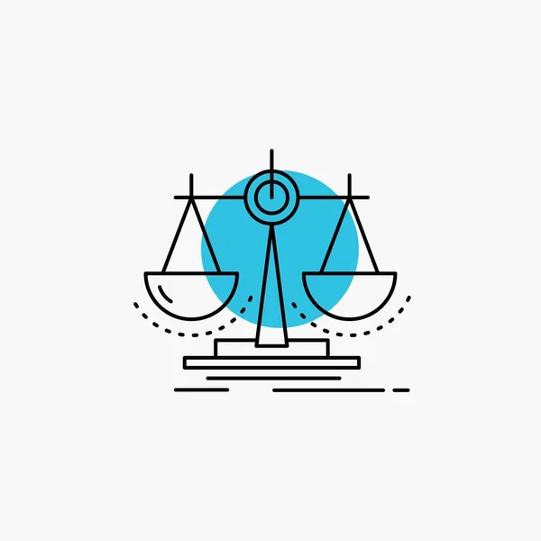 Ισορροπία Απόφαση Δικαιοσύνη Νόμος Κλίμακα Εικονίδιο Γραμμή — Διανυσματικό Αρχείο