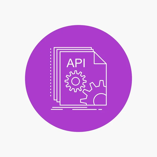 Api App Coding Developer Software Ikon White Line Latar Belakang - Stok Vektor