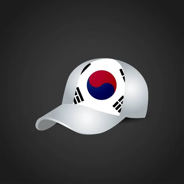 Sydkorea Flagga Cap — Stock vektor