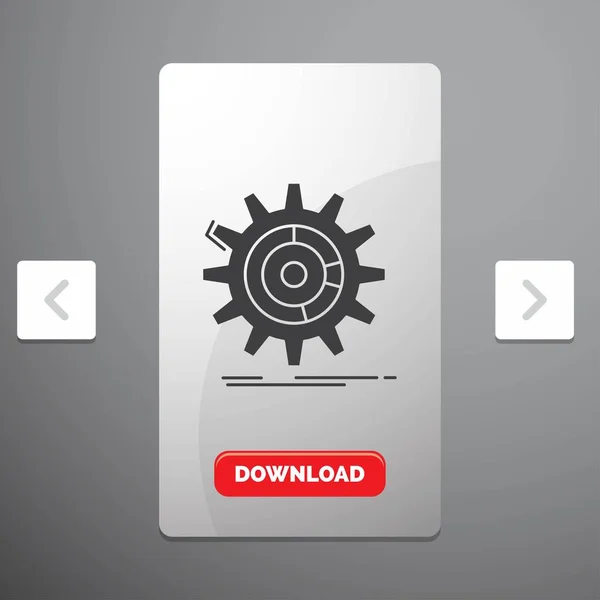 Impostazione Dati Gestione Processo Progresso Icona Glyph Carousal Pagination Slider — Vettoriale Stock