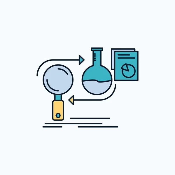 Analysis, business, develop, development, market Flat Icon. green and Yellow sign and symbols for website and Mobile appliation. vector illustration