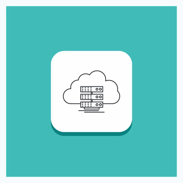 Bouton Rond Pour Cloud Stockage Informatique Données Flux Icône Ligne — Image vectorielle