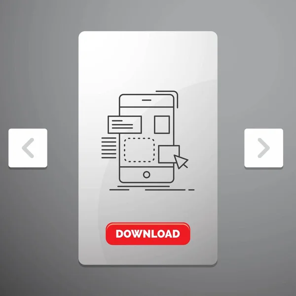 ลาก การออกแบบ Line Icon Carousal Pagination Slider Design Red Download — ภาพเวกเตอร์สต็อก