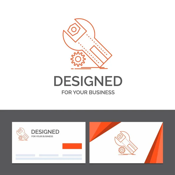 Επιχειρηματικό Πρότυπο Λογότυπο Για Ρυθμίσεις Εφαρμογή Εγκατάσταση Συντήρηση Service Πορτοκαλί — Διανυσματικό Αρχείο