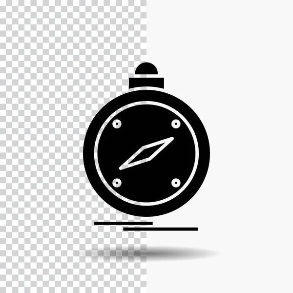 Boussole Direction Navigation Gps Emplacement Glyph Icon Sur Fond Transparent — Image vectorielle