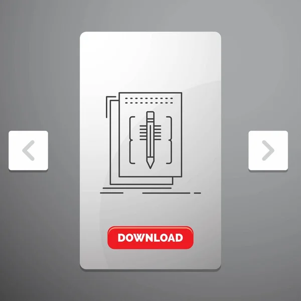 편집기 페이지 슬라이더 디자인 다운로드 버튼에 아이콘 프로그램 — 스톡 벡터