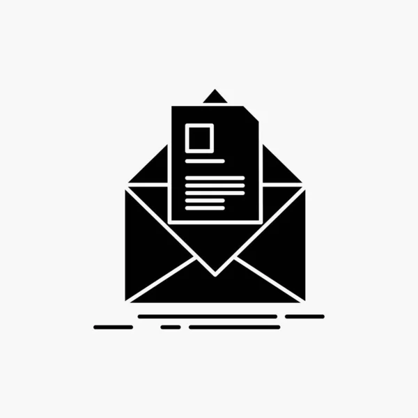 Correo Contrato Carta Correo Electrónico Informe Glyph Icon Ilustración Aislada — Archivo Imágenes Vectoriales