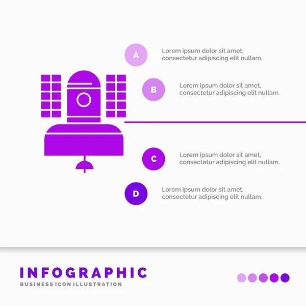 Satelliten Rundfunk Rundfunk Kommunikations Telekommunikations Infografik Vorlage Für Website Und — Stockvektor