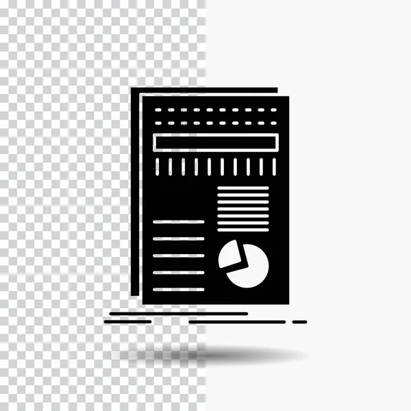 Бизнес Данные Финансы Отчет Статистика Черная Икона — стоковый вектор