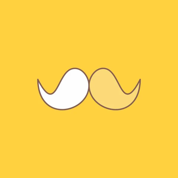 Bigode Hipster Movember Macho Homens Flat Line Filled Icon Botão — Vetor de Stock