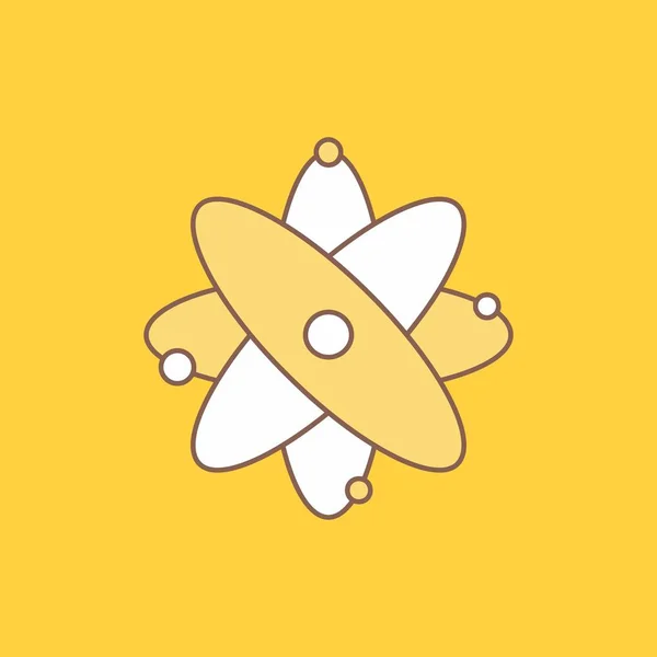 Atom Kärnkraft Molekyl Kemi Vetenskap Platta Fylld Ikon Vackra Logo — Stock vektor