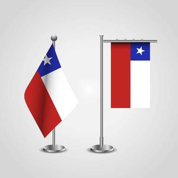 Chile País Bandeira Pólo —  Vetores de Stock