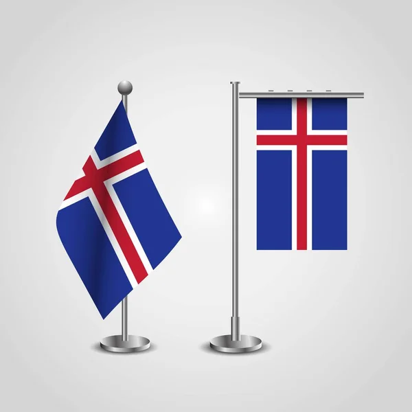 Flaga Kraju Islandii Słupie — Wektor stockowy