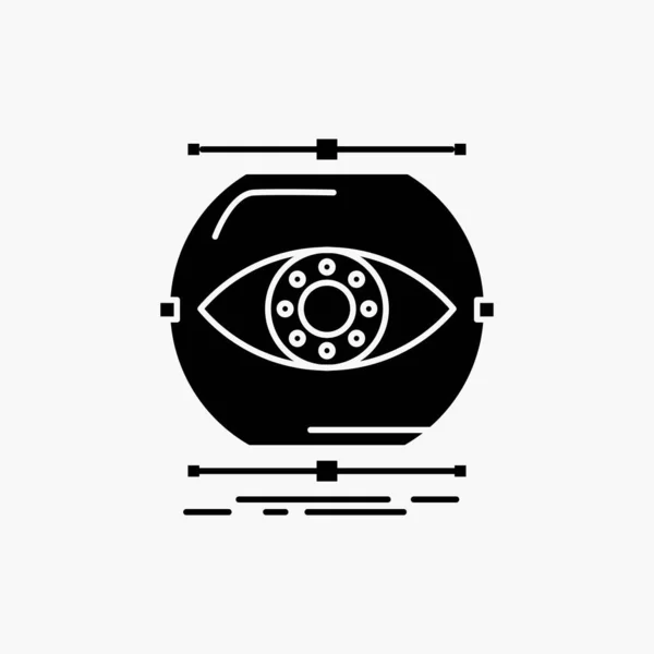 Visualisierung Konzeption Überwachung Überwachung Vision Glyph Icon Vektor Isolierte Abbildung — Stockvektor