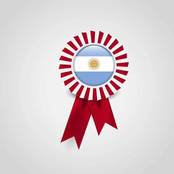 Argentinien Fahnen Abzeichen Design Vektor — Stockvektor
