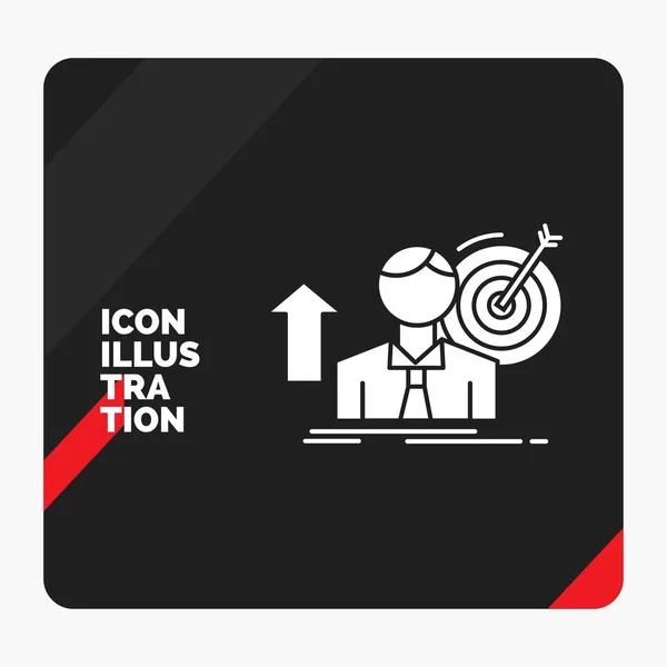 Red and Black Creative presentation Background for success, user, target, achieve, Growth Glyph Icon