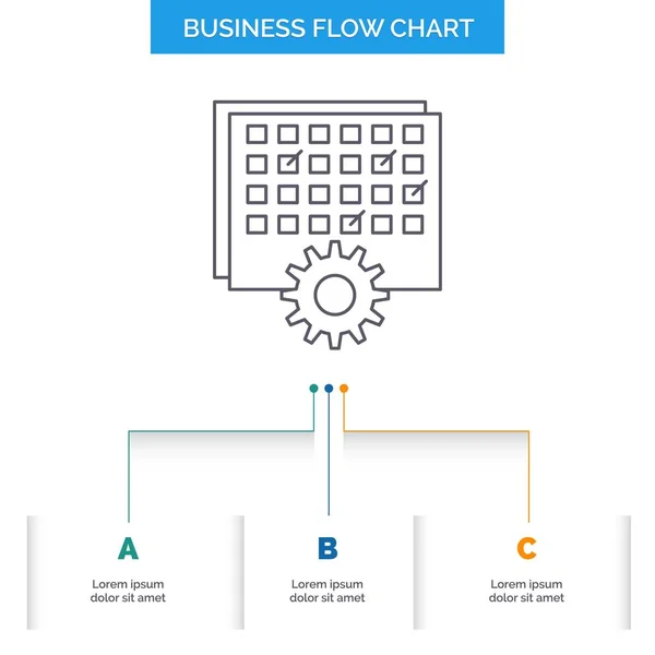 Event Management Processing Schedule Timing Business Flow Chart Design Steps — Stock Vector