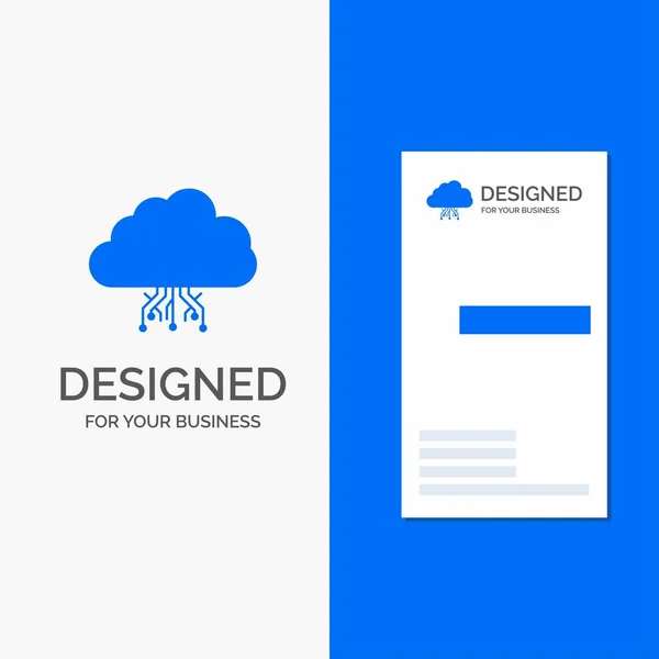 Logo Professionnel Pour Cloud Informatique Les Données Hébergement Réseau Modèle — Image vectorielle