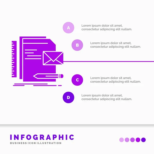 Brand Company Identity Letter Presentation Infographics Template Website Presentation Glyph — Stock Vector