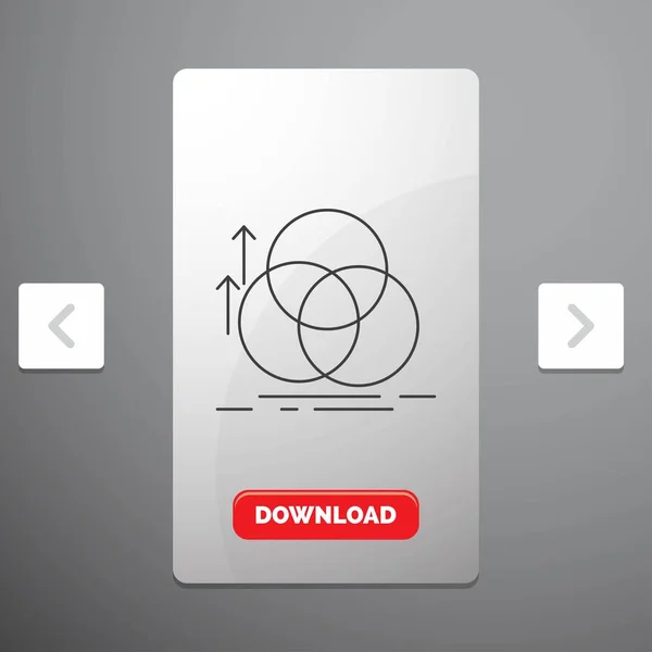 기하학 페이지 슬라이더 디자인 다운로드 버튼에 아이콘 — 스톡 벡터