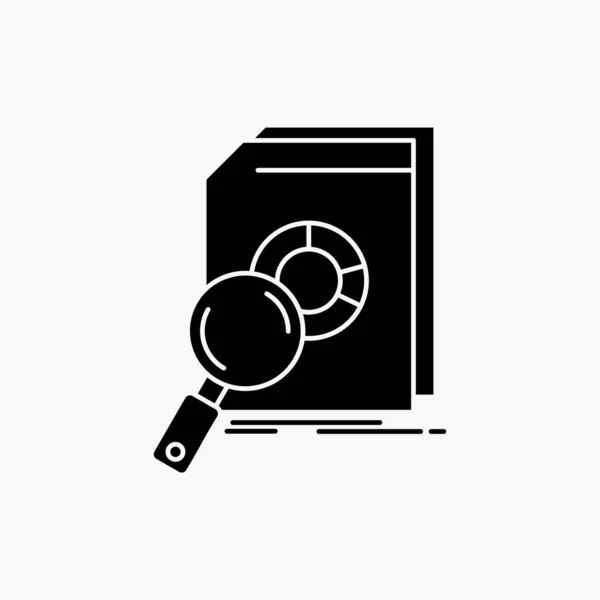 Analyse Données Finance Marché Recherche Glyph Icon Illustration Vectorielle Isolée — Image vectorielle