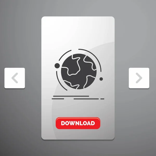 Globe Monde Découvrir Connexion Réseau Glyph Icône Dans Carrousel Pagination — Image vectorielle