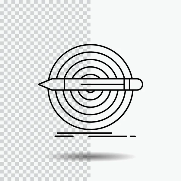Conception Objectif Crayon Set Cible Icône Ligne Sur Fond Transparent — Image vectorielle
