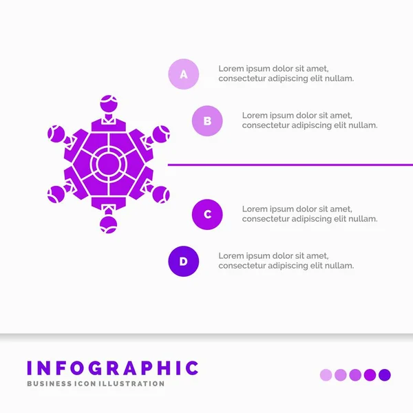 Cooperación Amigos Juego Juegos Jugar Plantilla Infografías Para Sitio Web — Vector de stock