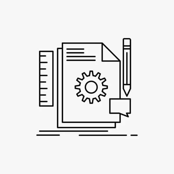 Creativo Design Sviluppo Feedback Supporto Line Icon Illustrazione Isolata Vettoriale — Vettoriale Stock