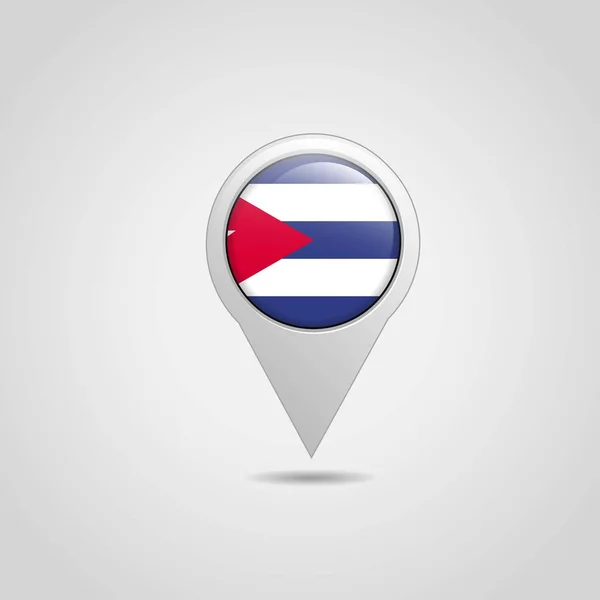 Kuba Flaga Mapę Pin — Wektor stockowy