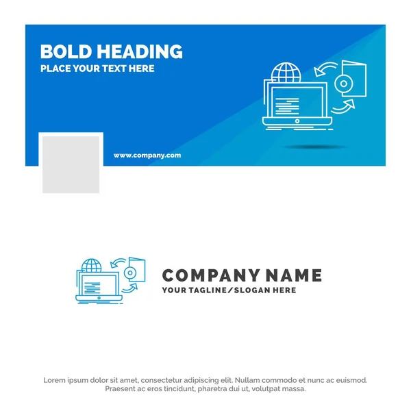 Modelo Azul Logotipo Negócio Para Disco Linha Jogo Publicar Publicar — Vetor de Stock