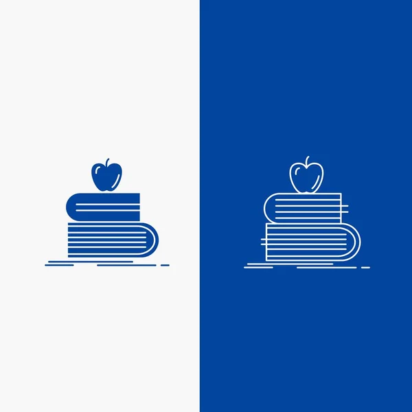 Назад Школу Школу Студента Книги Apple Line Glyph Веб Кнопка — стоковый вектор