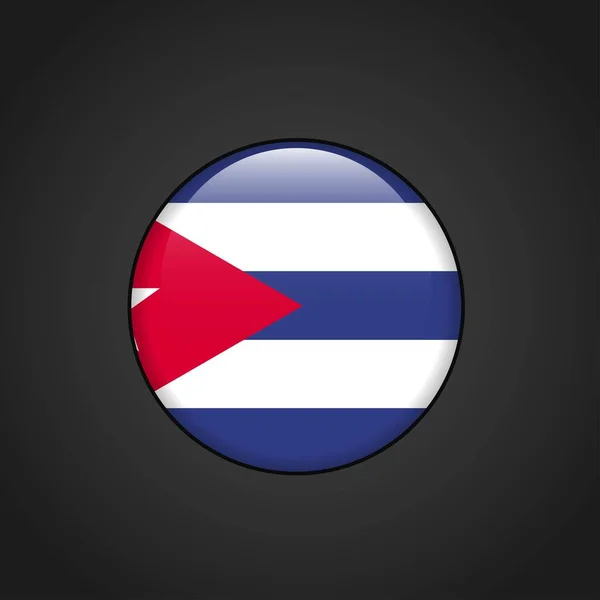 Botón Cuba Bandera Círculo — Vector de stock