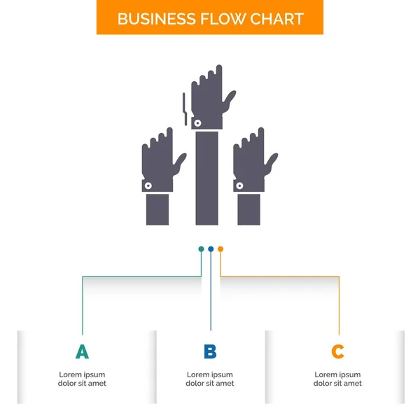 Aspiration Business Wunsch Mitarbeiter Absicht Business Flow Chart Design Mit — Stockvektor