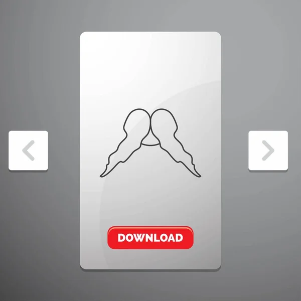 Snor Hipster Movember Man Mannen Lijn Pictogram Carousal Paginering Slider — Stockvector