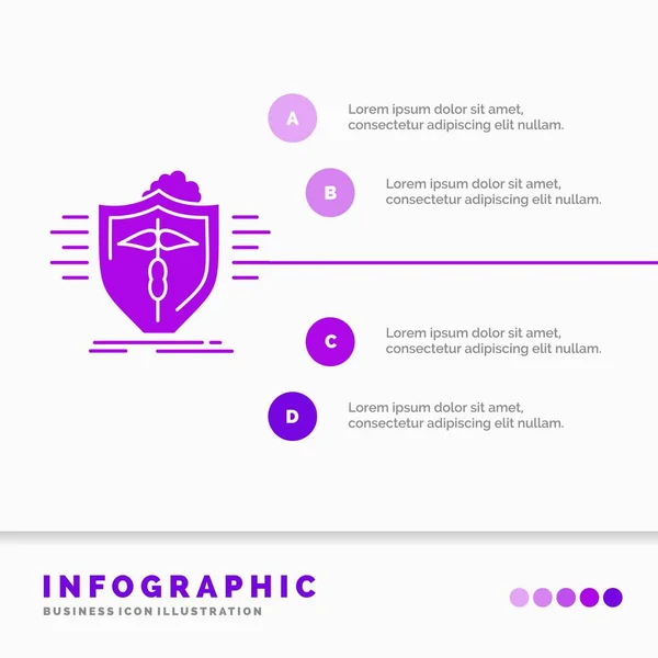 Ubezpieczenia Zdrowie Medycyna Ochrony Bezpiecznego Infografiki Szablon Dla Strony Internetowej — Wektor stockowy