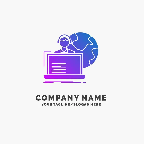 Outsource Outsourcing Allocation Human Online Purple Business Logo Template Place — Stock Vector