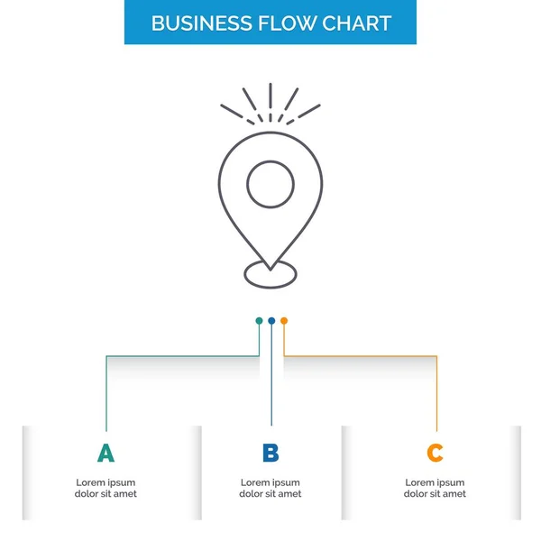 Localização Pin Camping Feriado Mapa Business Flow Chart Design Com —  Vetores de Stock