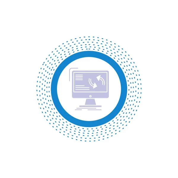 Synchronisierung Synchronisierung Information Daten Computer Glyphen Symbol Vektor Isolierte Abbildung — Stockvektor