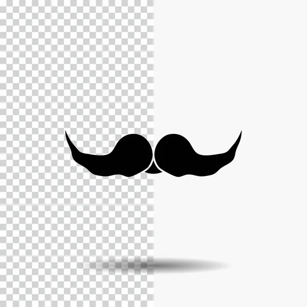 Bigote Hipster Movember Masculino Hombres Glyph Icono Sobre Fondo Transparente — Archivo Imágenes Vectoriales