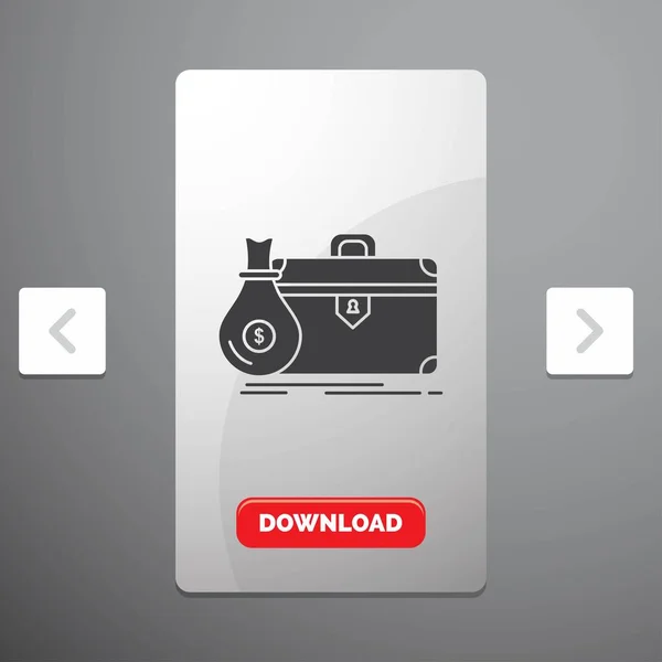 กระเป าเอกสาร กรณ พอร ตโฟล ไอคอน Glyph Carousal Pagination Slider — ภาพเวกเตอร์สต็อก