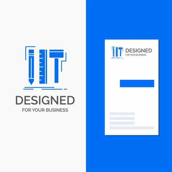 Logotipo Negócio Para Design Designer Digital Ferramentas Lápis Vertical Blue —  Vetores de Stock